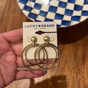 Lucky brand gold hoop earrings - never worn